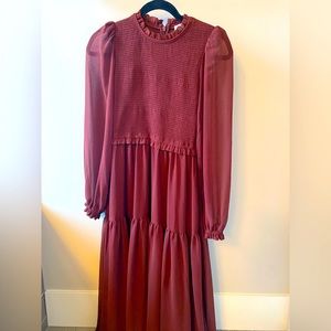 Wilfred Aritzia Rosalyn Dress Dark Red XS